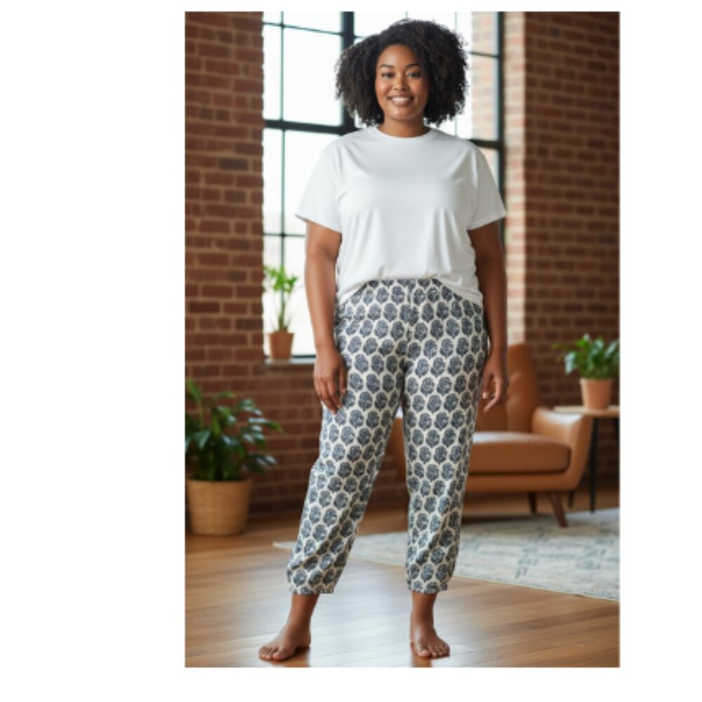 NWT J. Crew Straight-leg essential pant in bouquet block print Chelsea linen  4P